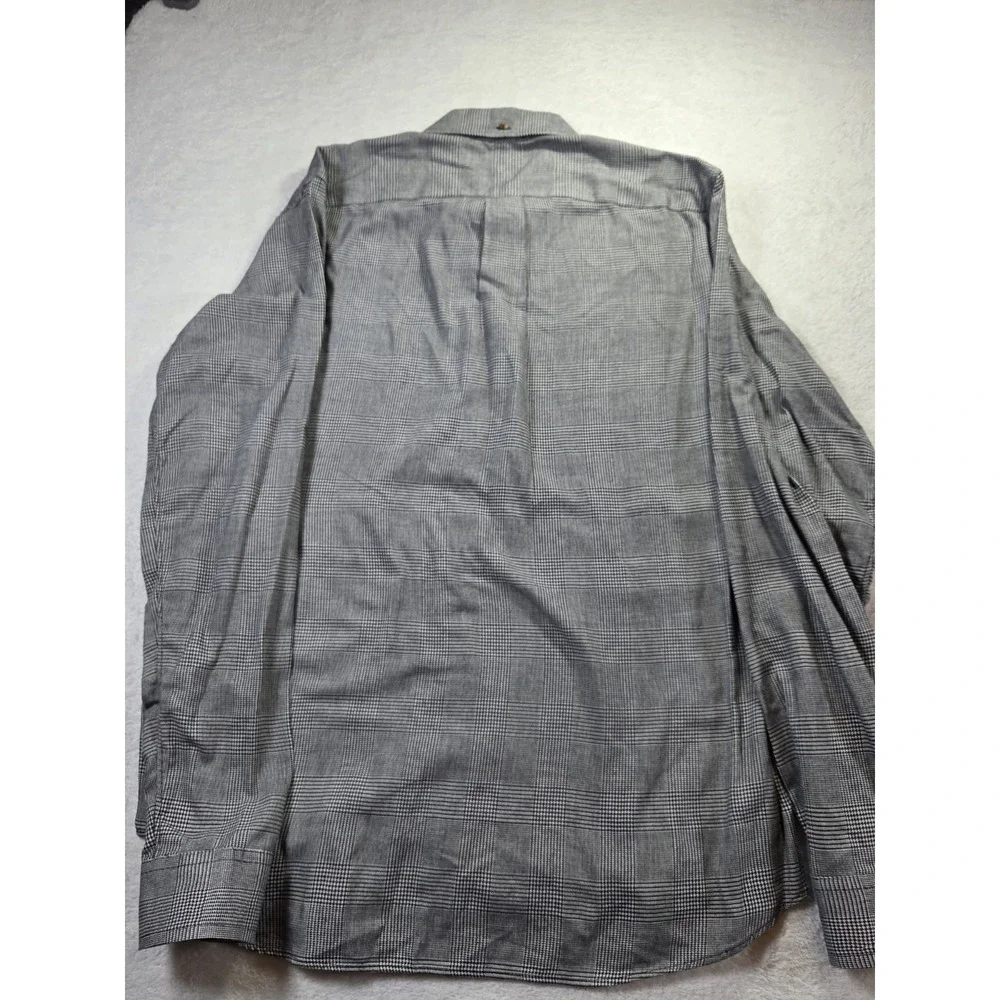 J.Crew Brushed Twill Glen Plaid Button Down Shirt Mens Medium Gray Cotton - Picture 3 of 9